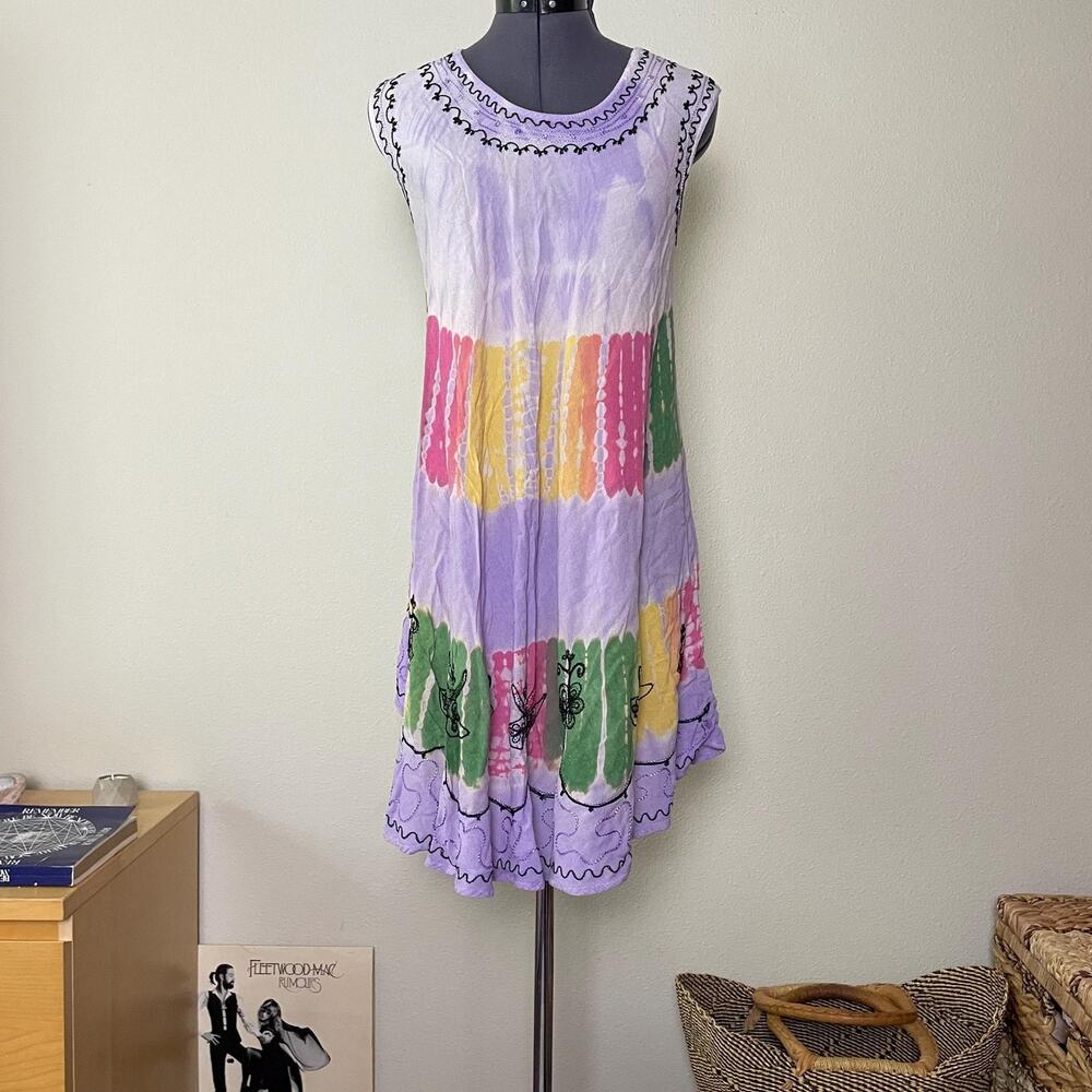 90s vintage pastel purple tie dye dress fairy grunge hippie whimsigoth